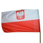 Flaga Polski z Godłem Drukowana 120x75cm